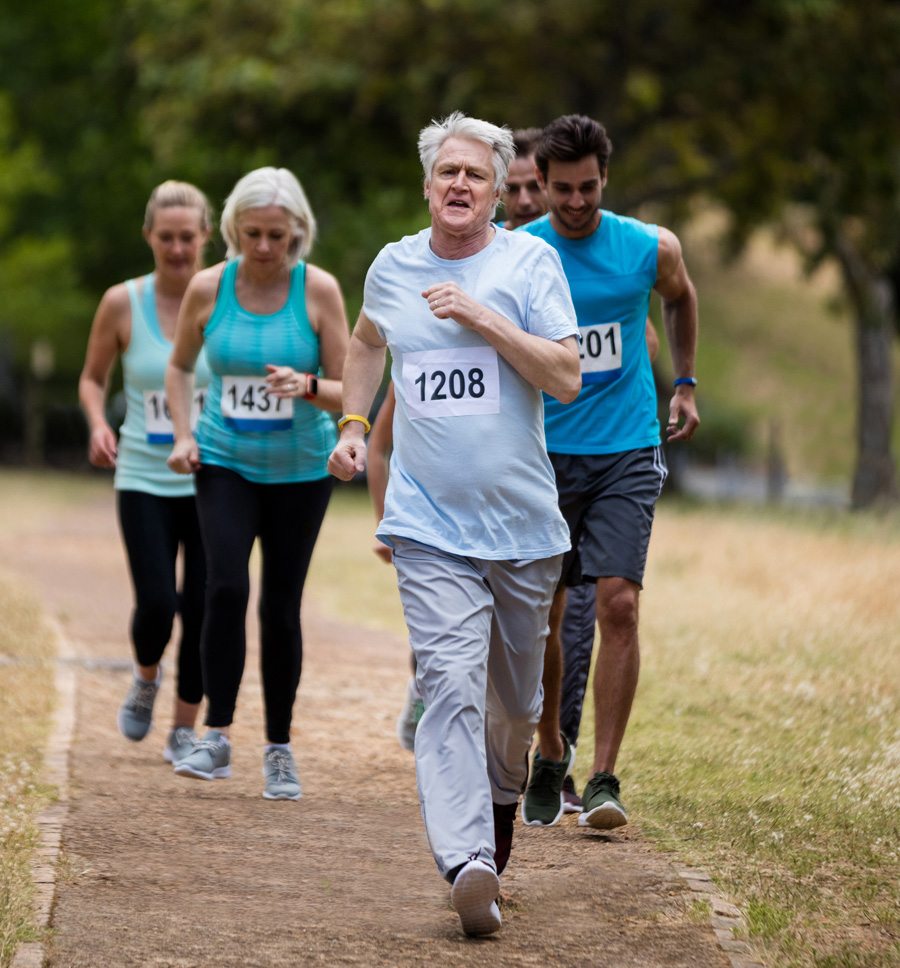 Photo of seniors walking in charity walk