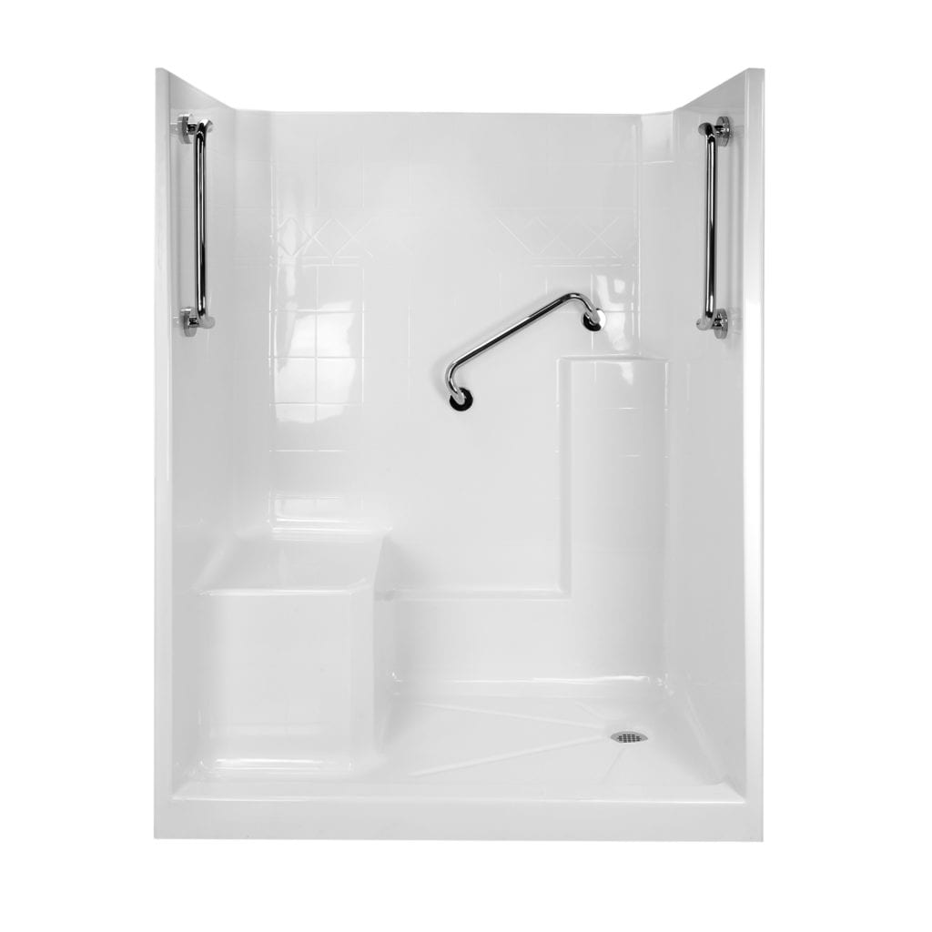 Shower with Molded Seat and 3 x 20″