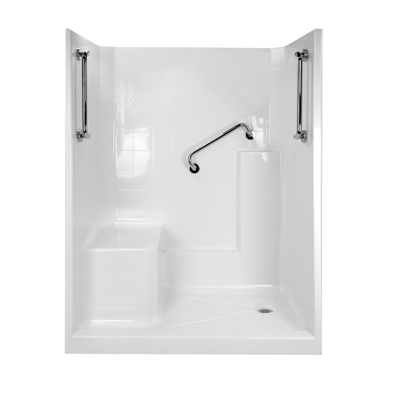 Shower with Molded Seat and 3 x 20″